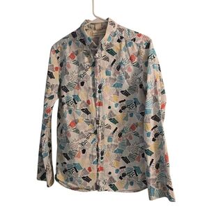 H&M Logg Multicolor Patterned Men's  Button Up Shirt Size S